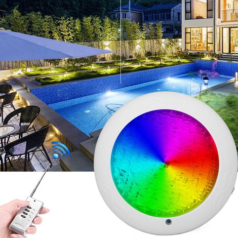 Projecteur LED étanche IP68 pour piscine extérieure, 35 W, alimentation AC/DC 12 V, avec télécommande (blanc). (1/5)
