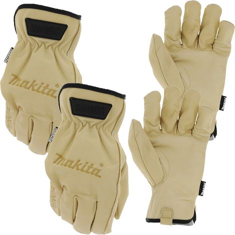 Makita P-84626 Cow Driver Gloves - Medium 2x Pair - Genuine Durahide Leather (1/5)