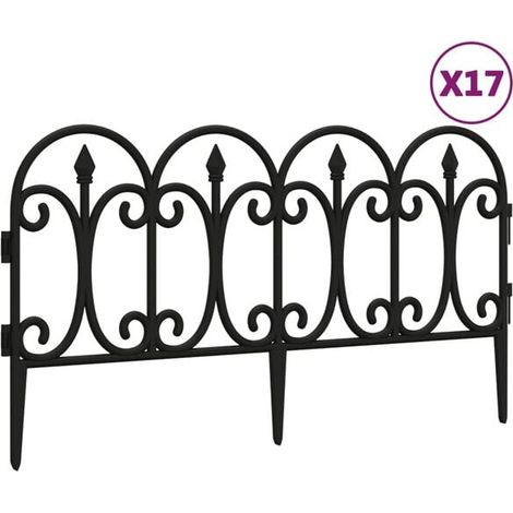 Bordure de pelouse, lot de 17, noire, 10 mètres en polypropylène (1/5)