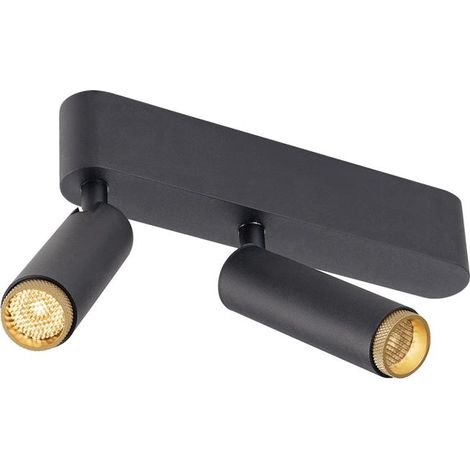 Plafonnier GRIP S double intérieur PHASE 2700 K 21 W 29° noir / or - SLV - 1009046