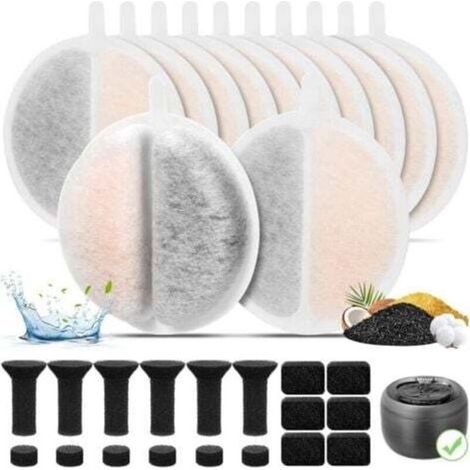 Katzenbrunnenfilter, 12er-Pack Katzenbrunnenfilter, 6 Pumpenfilter und 6 schalldämmende Schwammeinheiten für einen 2,5-Liter-Katzenbrunnen (1/4)