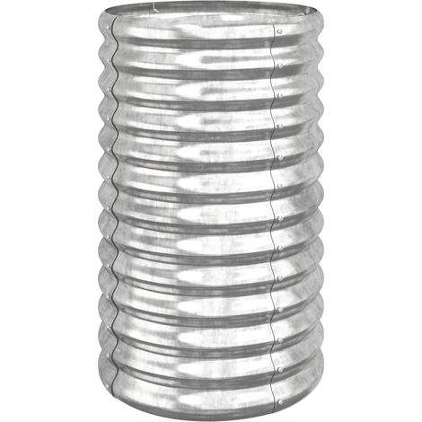 Vaso Giardino Acciaio Zincato 40x40x68 cm Argento vidaXL