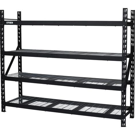 STIER Gitterrost-Fachbodenregal, Fachlast 400 kg, HxBxT 1830x1950x610mm, 4 Regalböden, Stahlgestell, Regalsystem (1/5)