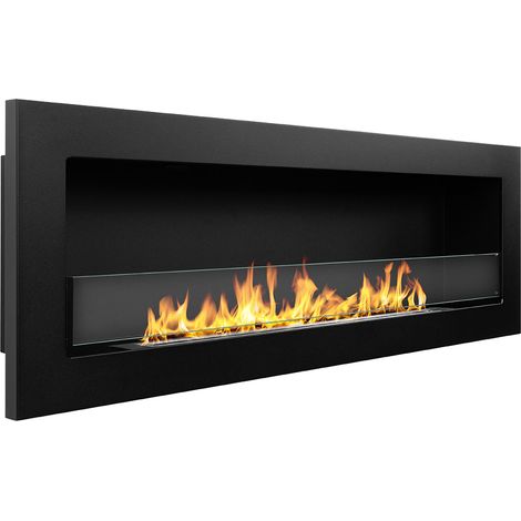 Bioethanol-Kamin Revello, Kapazität 1,25 l, Heizfläche 30 m2, Leistung 3 kW, 120x15x40h cm Schwarz