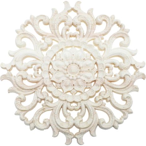 Appliques décoratives en bois sculpté, meubles en bois sculpté, décoration d'angle-15x15cm