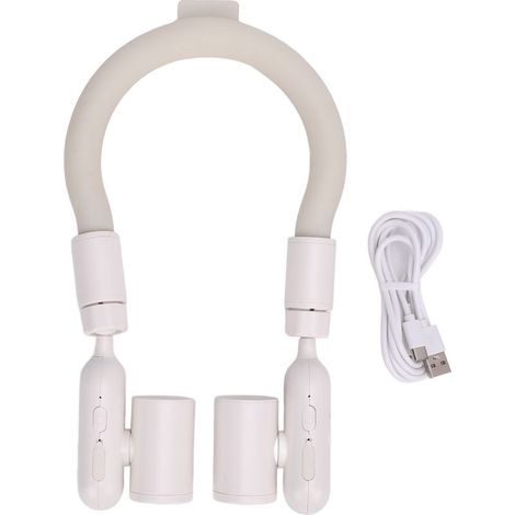 Ventilateur portable à col rafraîchissant, haute vitesse, avec membrane PCM, fonctionnant sur batterie, silencieux et léger, idéal pour les sports de plein air (blanc) (1/5)