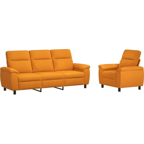 Sofa-Set 2 pcs Dunkelgelb Stoff vidaXL