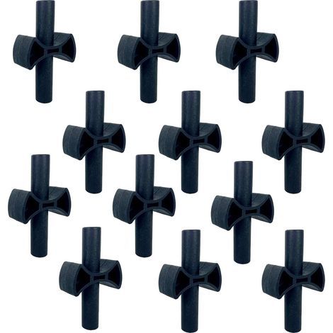 Lot de 12 entretoises pour poteaux de trampoline - Accessoires de remplacement pour filet de sécurité en plastique (1/5)