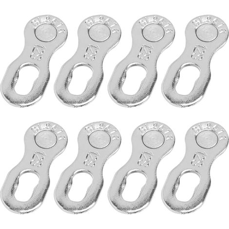 Quick Link Anti-Diebstahl-Kette für Fahrräder – 4 Paar silberfarbene Metall-Verschlussglieder – Hochsichere Anti-Diebstahl-Kette für Fahrräder – schnelles und diebstahlsicheres Verschlusssystem
