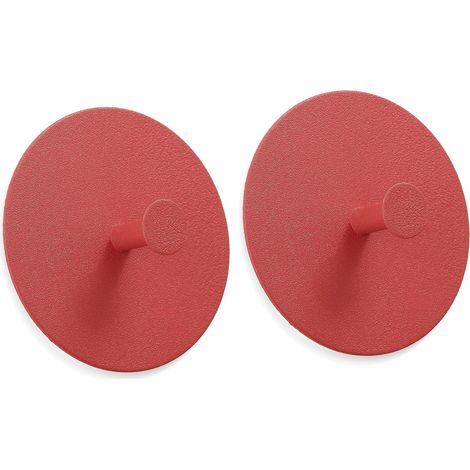 Gancho para toallas de pared - Autoadhesivo, no requiere taladrar - Diseño escandinavo - Toallero multicolor (naranja/rojo) (1/5)