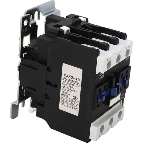 Contacteur AC 220V 3P 1NO+1NC Auxiliaire, 3NO Principal, 40A, Montage Rail, Contacts Argent, Contrôleur Moteur Basse Tension (1/5)