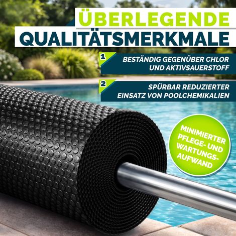 Tillvex – Couverture solaire de piscine 400 µm rectangulaire 800 x 400 cm – Film solaire découpable – Réduction évaporation 90% – Chauffage écologique