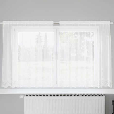 Tenda in Pizzo con tende Bianco 140 x 200 cm Poliestere vidaXL (1/5)