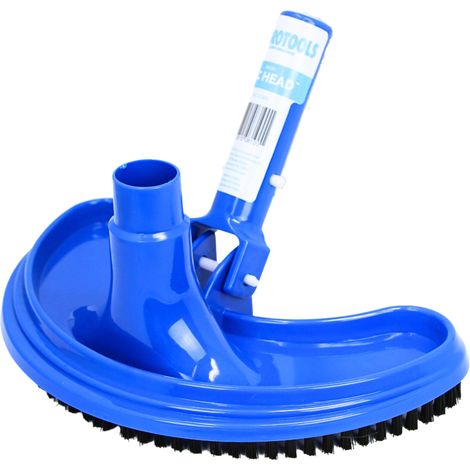 Tête aspirateur demi-lune bleue piscine enterrée/hors sol, raccord 1,25/1,5 pouces, poignée clip (1/4)