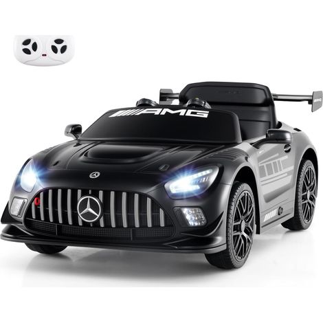 COSTWAY Macchina Elettrica per Bambini, Mercedes Auto Cavalcabile con Telecomando 3 Velocità Luci LED Musica e Connessione Senza Fili, Partenza Morbida, 4,5 Km/h, 3+ Anni (Nero) (1/5)