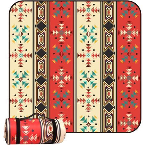 Couverture de pique-nique bohème, tapis de pique-nique d'extérieur, couverture de camping, couverture de plage, tapis de sable pliable, randonnée, concerts en famille (1/5)