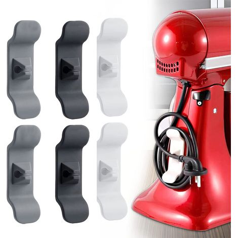 Organiseurs de cordon pour appareils électroménagers Enrouleur de cordon pour cables Supports de cordon adhésifs Kitchen Aid Cord Keepers pour petits appareils Cafetière Autocuiseur, Lot de 6 (1/5)