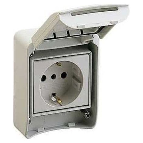SCHNEIDER 81141 Base da incasso con flangia 10/16A 2P+TT presa laterale grigia