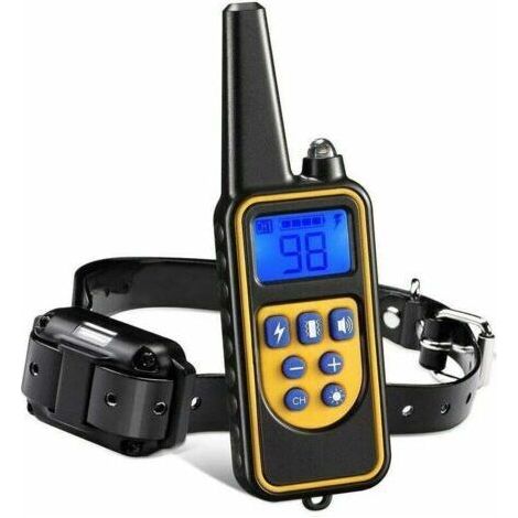 Collier de Dressage pour Chiens Rechargeable et IP67 Étanche avec Distance de 800m avec 99 Niveaux de Mode Vibration, Choc Electrique, Sonore.