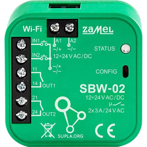 Supla Zamel - Modulo Apriporta per garage WiFi I Control Automatico del Cancello e Porta I Apricancello GSM I Compatibile con Alexa I Remote Door Opener I Apertura Intelligente I SBW-02