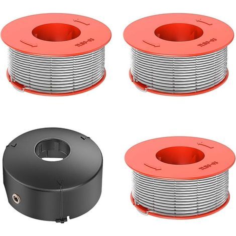 3 Bobine de Fil Convient pour Bosch F016800175,Rechange Coupe Bordure pour Bosch ART 23 26 30 Combitrim ART 23 26 Easytrim,F016L71088 Couvercle,Ø1,6mm 8m Longueur(3 Bobine+1 Couvercle) (1/5)