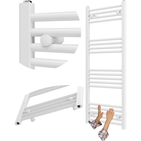 Radiateur Sèche-Serviettes Salle de Bain Granitan Breno 50x120 cm Blanc 482W avec Option Résistance Électrique (1/5)