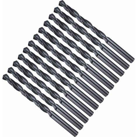 Foret Hélicoïdal, Mèche Polyvalente Universelle à Creuser 7mm, Forets Jobber 4241 HSS Nitruration Noir Tige Droite 118° pour Métal Tendre Acier Inoxydable Plastique Bois, 12 Pièces (1/5)