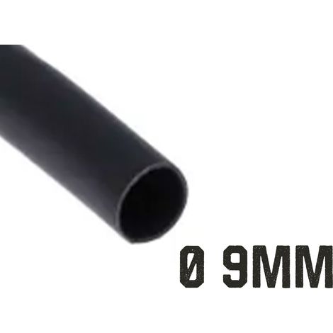 1 Metro Tubo Guaina Termorestringente Diametro 9mm Colore Nero (1/2)