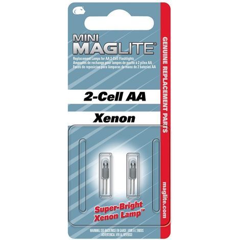 Mini ampoule Maglite 3V pour lampe de poche – 2 unités – Culot E2 – 30 lumens – Remplacement pour torche Mini Maglite