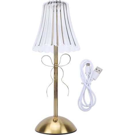 Lampe de chevet décorative sans fil en forme de nœud papillon, alimentée par une batterie rechargeable de 1200 mAh, idéale pour la chambre à coucher et la décoration intérieure. (1/5)