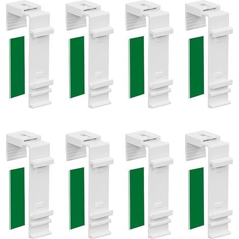 8 Pièces Support Store Enrouleur sans Percage, Fixation Store sans Percages, Supports de Serrage Longs pour Stores Double, Fixation et Collage San Perçage, Accessoire Pratique pour Fenêtres PVC (1/5)
