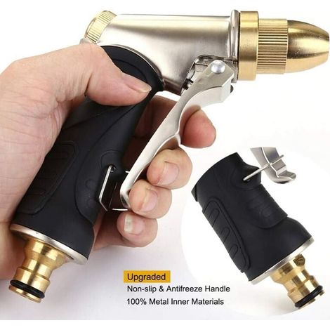 Pistolet À Eau - Buse En Laiton - Réglage Jet / Pulvérisation - Pression Élevée - Pour Lavage Voiture Animaux Jardin - 1 Pièce (1/5)