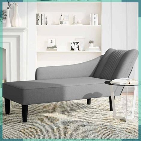 4009801 Fauteuil long avec accoudoir droit gris foncé tissu (1/5)