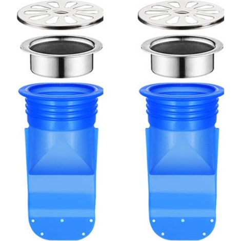 Dispositivo di non ritorno regolabile, set di 2 scarichi a pavimento in silicone, valvola di non ritorno per impianto idraulico a pavimento del bagno (1/5)