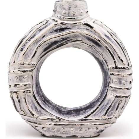 Vase Rond en Forme de Donut - Crème 23cm- Vendu par 1 (1/3)