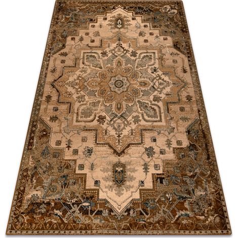 Tappeto di lana OMEGA ABBAS Vintage, rosetta camello beige / marrone beige 200x300 cm