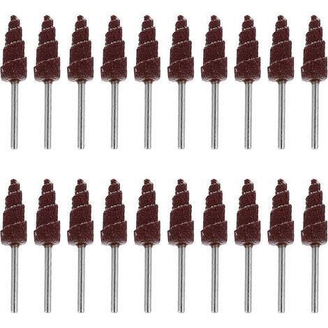 Lot de 20 disques abrasifs à lamelles coniques avec poignée pour l'ébavurage et le ponçage-5.5X1.2CM-Brown (1/4)