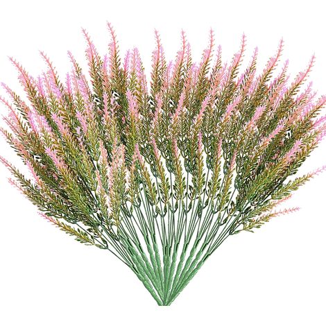 12 bottes de gazon artificiel d'extérieur résistant aux UV, plantes en plastique artificielles inaltérables pour jardin, porche, jardinière, décoration. (1/5)