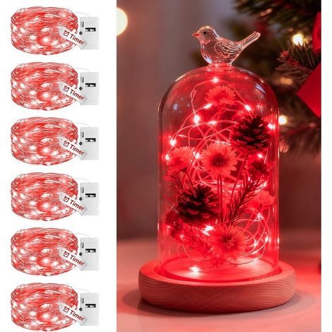 Guirlande Lumineuse, 20 LED, 2 m, Piles, IP65 Étanche, Minuterie, Lumière Blanc Froid, Décor Noël Mariage Fête, Jardin, Terrasse, Extérieur, Balcon, Patio (1/5)