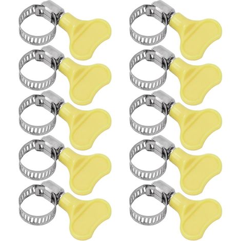 Lot de 10 colliers de serrage avec poignée, 16 25 mm, colliers de serrage réglables en acier inoxydable pour tuyaux d'eau, plomberie, gaz, connexions flexibles (1/5)