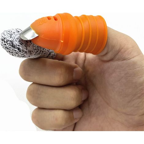 Couteau Pour Le Pouce - Lame En Acier Inoxydable - Pour La Récolte Des Légumes Et Fruits - Protection Des Doigts En Silicone - Lot De 2 (1/5)