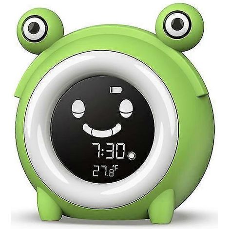 Ce réveil pour l'apprentissage du sommeil des enfants est doté d'une veilleuse USB, d'une musique apaisante, d'un affichage de la température et d'une fonction snooze. (1/5)