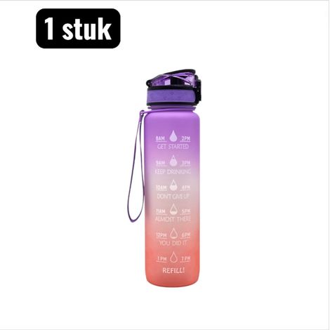 1 gourde de sport violette et orange 1 litre avec design dégradé étanche et isotherme idéale pour vélo voyages activités sportives randonnée et utilisation quotidienne (1/4)