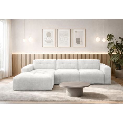 AX LIVING Couch in L Form Corlu Perlweiß Sofa für Wohnzimmer 310 cm L