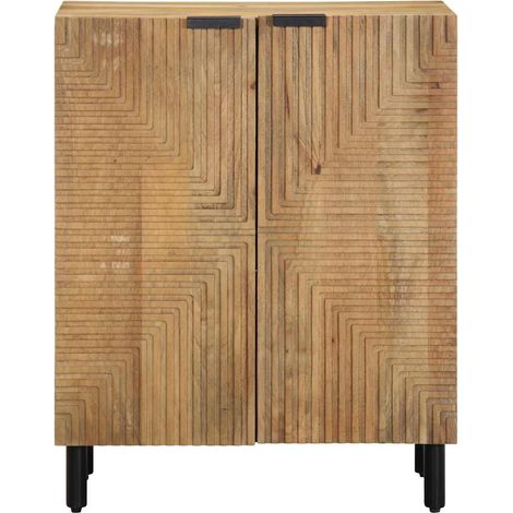 Credenza Marrone 60x33x75 cm in Legno Massello di Mango vidaXL (1/5)