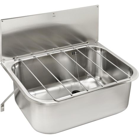 KWC Mehrzweckbecken, SIRIUS, Edelstahl, 660x250x460 mm, Klapprost und Spritzwand (1/2)