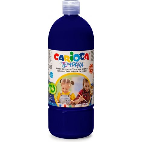 Carioca botella de tempera 1000ml - colores superlavables - faciles de mezclar - aplicable en materiales porosos - alta opacidad - color azul