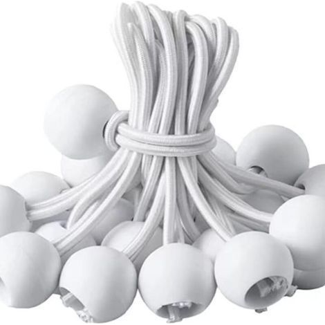 50 Pièces Tendeurs Elastique,Tendeur Elastique Boule,Tendeur Bache, Tendeur avec Boule,Sandow Elastique pour Bache,Tentes,Camping (1/4)