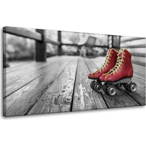 Leinwanddruck Vintage rote Rollschuhe 80x40 cm