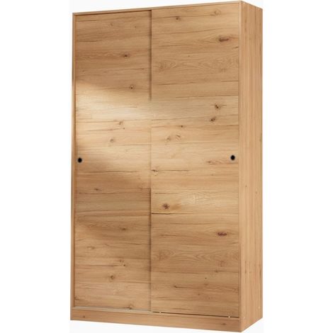 Guardaroba Armadio Con Ante Scorrevoli Salvaspazio E Asta Appendiabiti 5 Ripiani Ideale Per Camera Corridoio Cameretta Ripostiglio Disimpegno Design Moderno 120 x 50 x 200 Cm Colore Rovere (1/5)